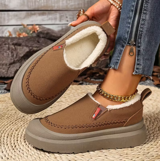 Damen Winter Schlupfschuhe Fußgewölbeunterstützung Breite Zehenform