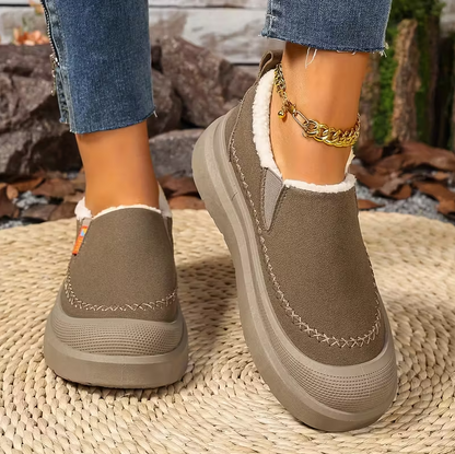 Damen Winter Schlupfschuhe Fußgewölbeunterstützung Breite Zehenform