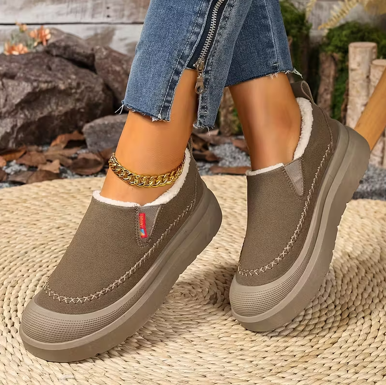 Damen Winter Schlupfschuhe Fußgewölbeunterstützung Breite Zehenform
