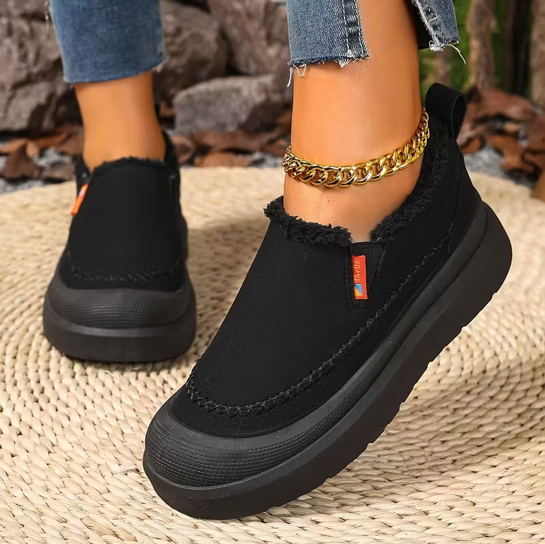 Damen Winter Schlupfschuhe Fußgewölbeunterstützung Breite Zehenform