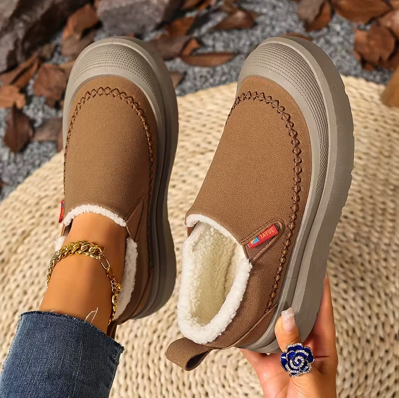 Damen Winter Schlupfschuhe Fußgewölbeunterstützung Breite Zehenform