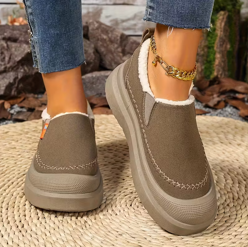 Damen Winter Schlupfschuhe Fußgewölbeunterstützung Breite Zehenform