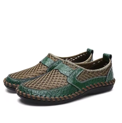 Herren-Slipper Mit Mesh-Obermaterial, Weiter Passform, Rutschfester, Gepolsterter Sohle