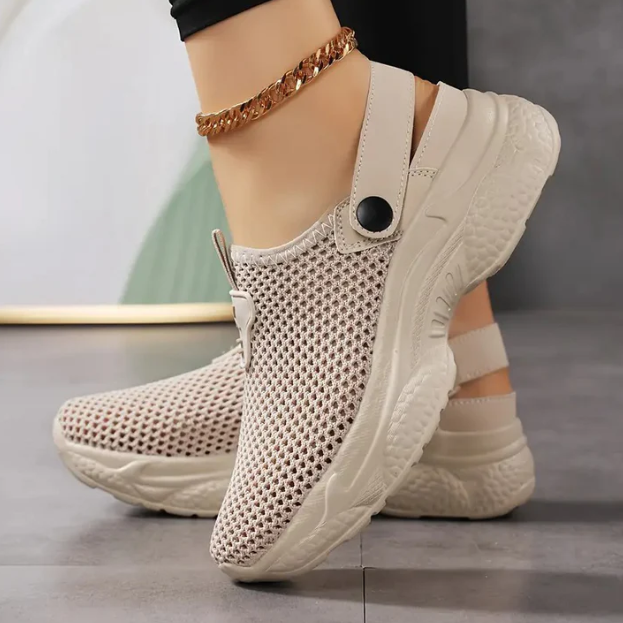 Damen-Sommer-Sneaker Aus Mesh Mit Verstellbarer Schnalle, Atmungsaktiv, Leicht, Ideal Zum Spazierengehen