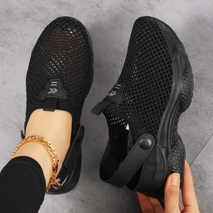 Damen-Sommer-Sneaker Aus Mesh Mit Verstellbarer Schnalle, Atmungsaktiv, Leicht, Ideal Zum Spazierengehen