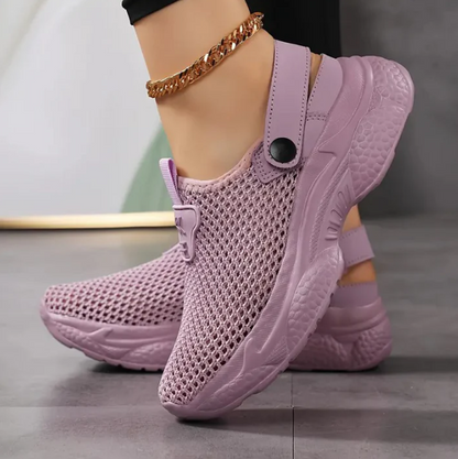 Damen-Sommer-Sneaker Aus Mesh Mit Verstellbarer Schnalle, Atmungsaktiv, Leicht, Ideal Zum Spazierengehen