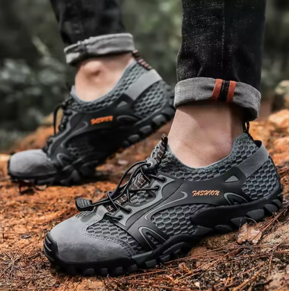 Men's Hiking Shoes with Non-Slip Sole and Trail Support Design