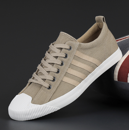 Men's Running Shoes Made of Breathable Canvas with Soft Lining, Non-Slip Sole, and Lightweight Design