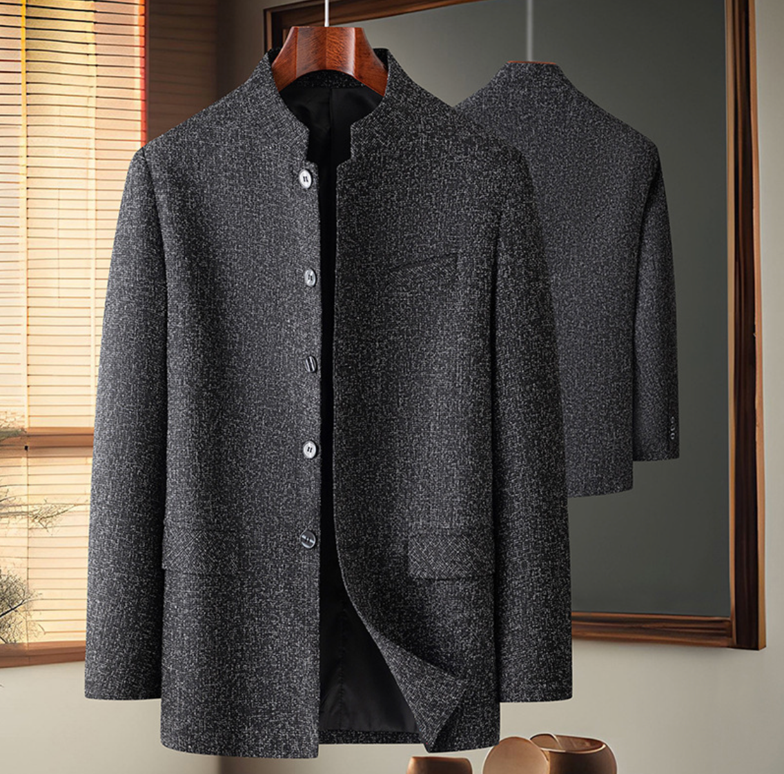 Men's Jacket Slim Fit With Stand-Up Collar