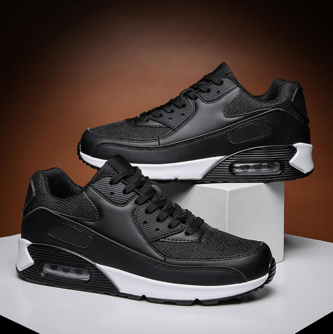 Herren Sneaker Mit Luftgepolsterter Mittelsohle, Mesh-Obermaterial, Gepolstertem Kragen Und Gummilaufsohle