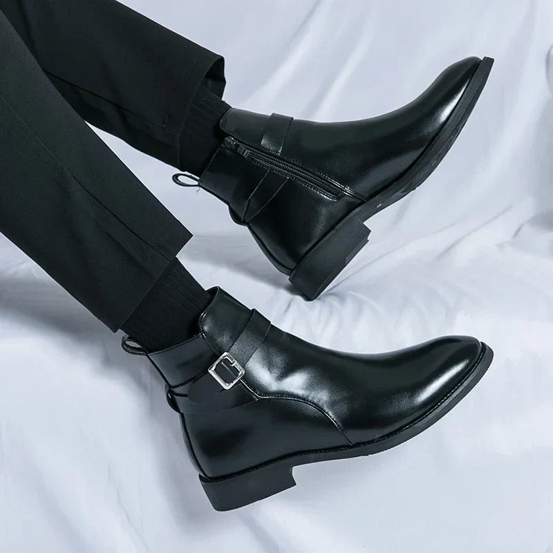 Herren-Chelsea-Boots mit seitlichem Reißverschluss und Gummiaußensohle