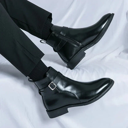 Herren-Chelsea-Boots mit seitlichem Reißverschluss und Gummiaußensohle