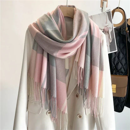Damen Schal Mit Karomuster Klassischer Stil