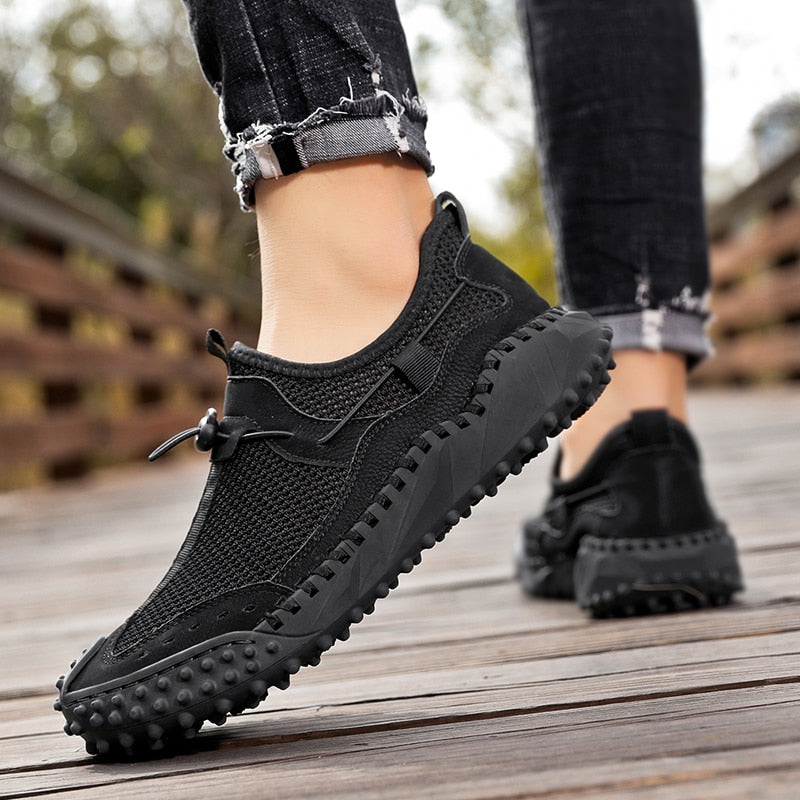 Men's Hiking Sneakers with EVA Midsole, Rubber Sole, Reinforced Toe, and Padded Collar