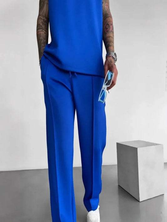 Herren Lounge-Set Ärmelloses Oberteil Mit Taillierter Hose