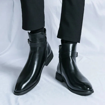 Herren-Chelsea-Boots mit seitlichem Reißverschluss und Gummiaußensohle