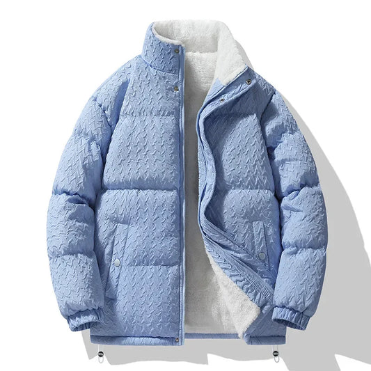 Herren Winter Steppjacke mit Stehkragen und Isolierender Struktur