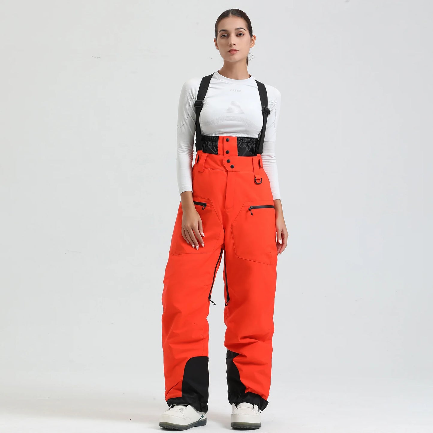 Herren Damen Skihose mit Hosenträgern Schneeoverall Wasserdicht -40 Grad Wärme
