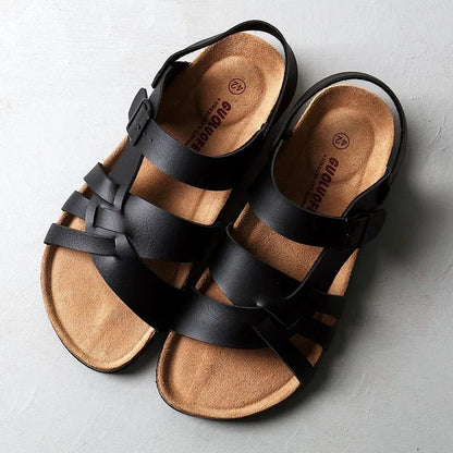 Damen-Sommersandalen Mit Verstellbarem Schnallenriemen, Offener Zehenpartie Und Gepolsterter Sohle