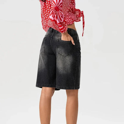 Damen Jeansshorts mit Niedrigem Bund – Relaxed Fit