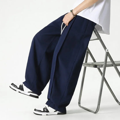 Herren Jogginghose mit Weitem Bein – Kordelzug Lockerer Schnitt