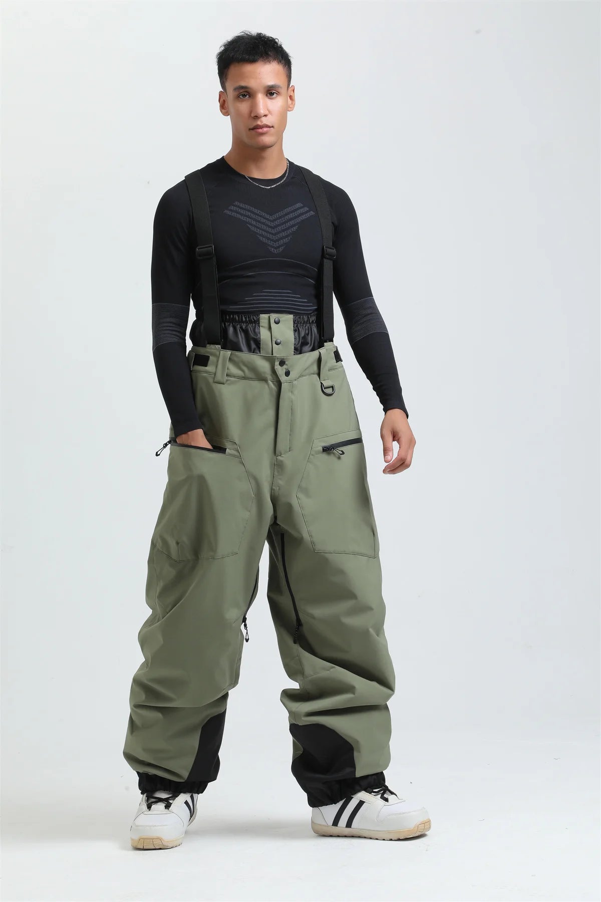 Herren Damen Skihose mit Hosenträgern Schneeoverall Wasserdicht -40 Grad Wärme