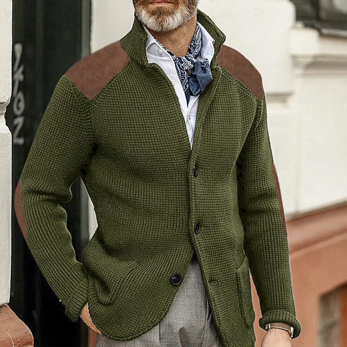 Detailaufnahme der feinen Strickstruktur