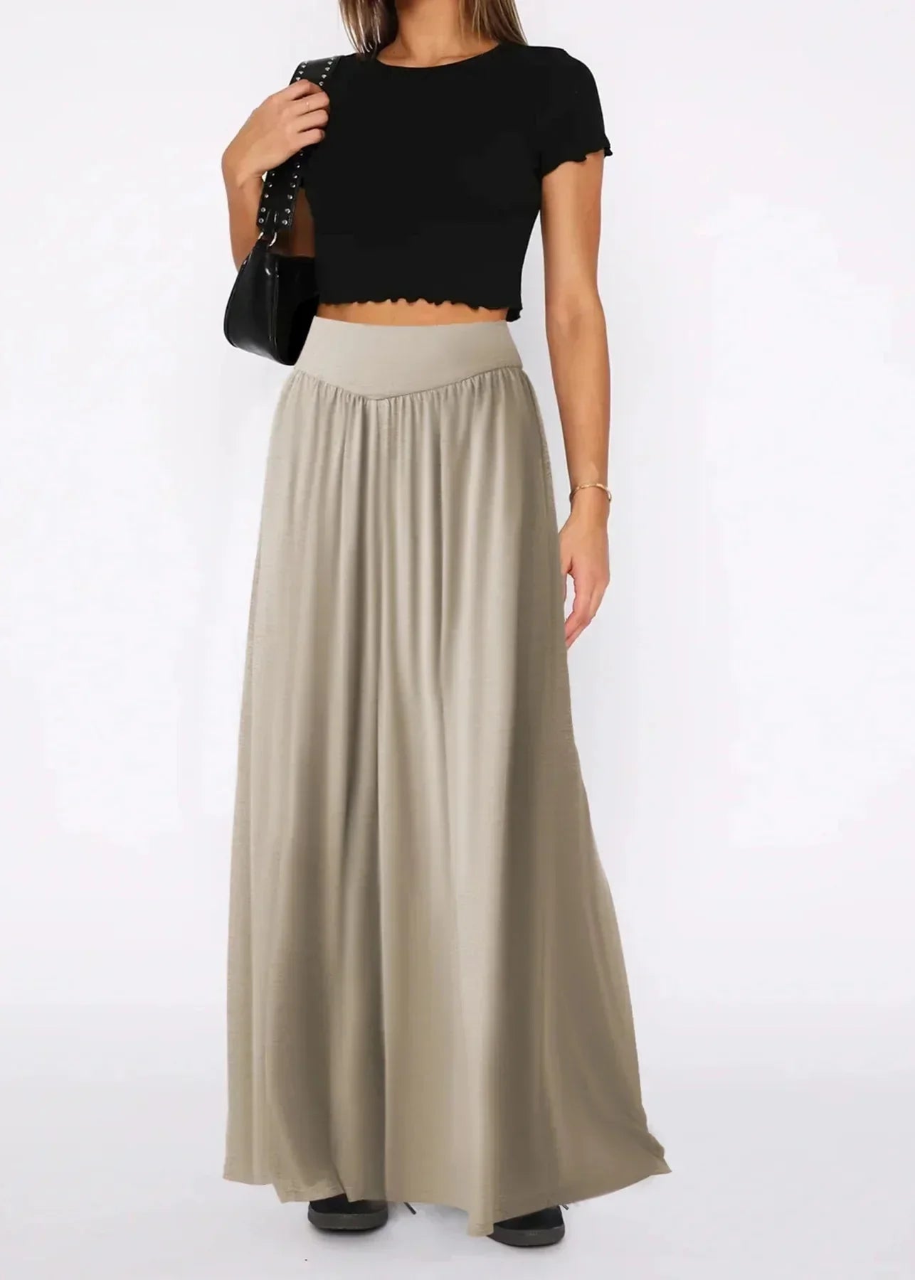 Damen Weite Hose mit Smockbund