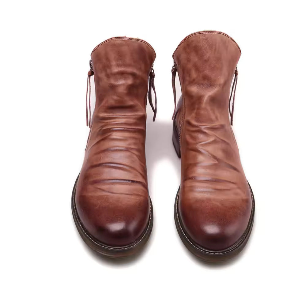 Herren-Chelsea-Boots mit strukturiertem Obermaterial und elastischen Seiteneinsätzen