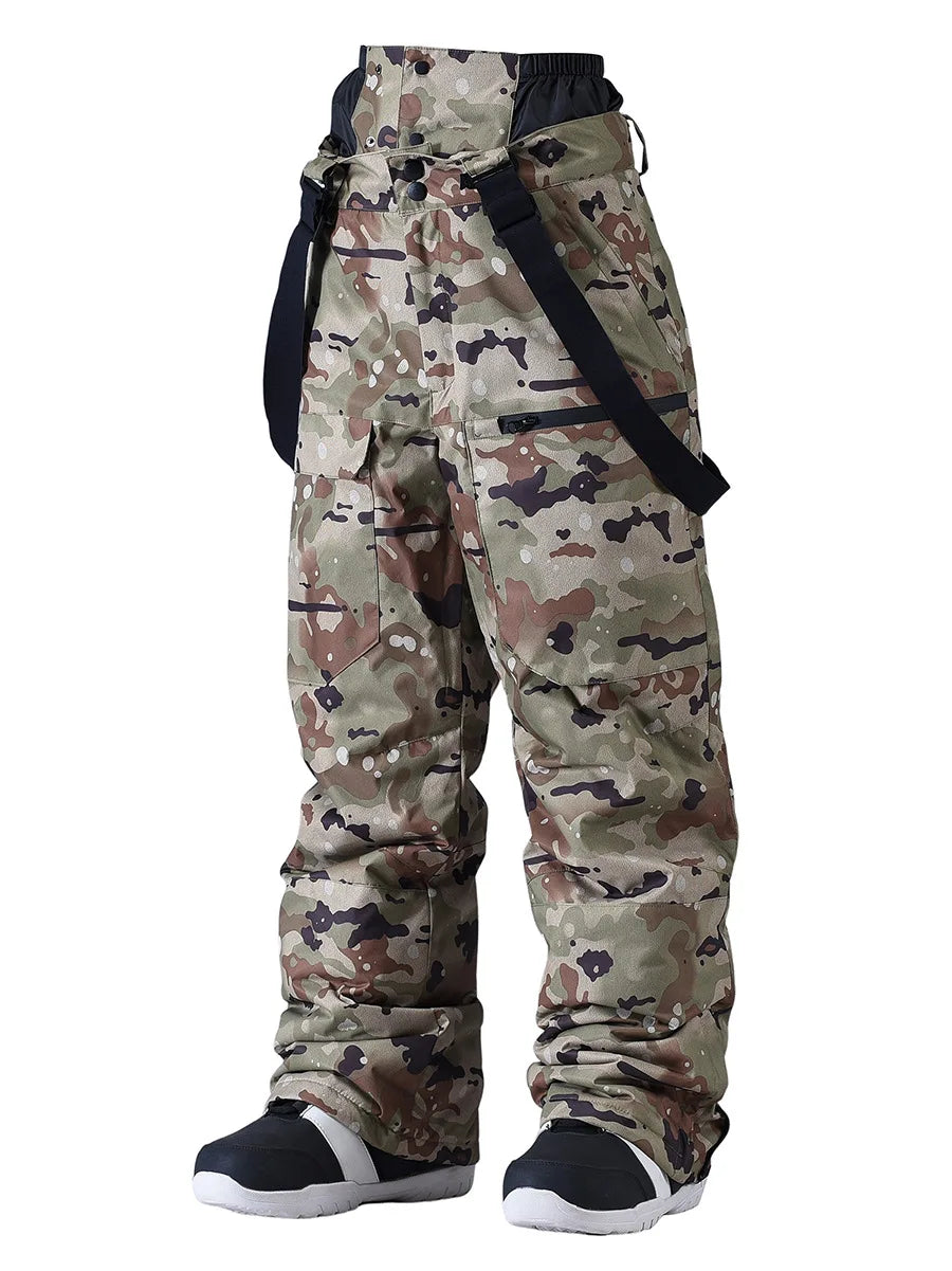Herren & Damen Snowboard-Hose, Wasserdichte Skihose mit Trägern, Winddicht & Taillenschutz