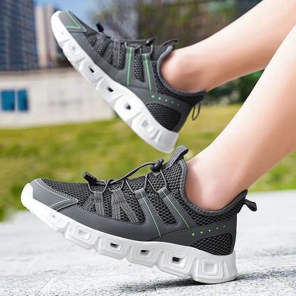Herren Laufschuhe Mesh Obermaterial Schnell Schnürung Gepolsterte Sohle