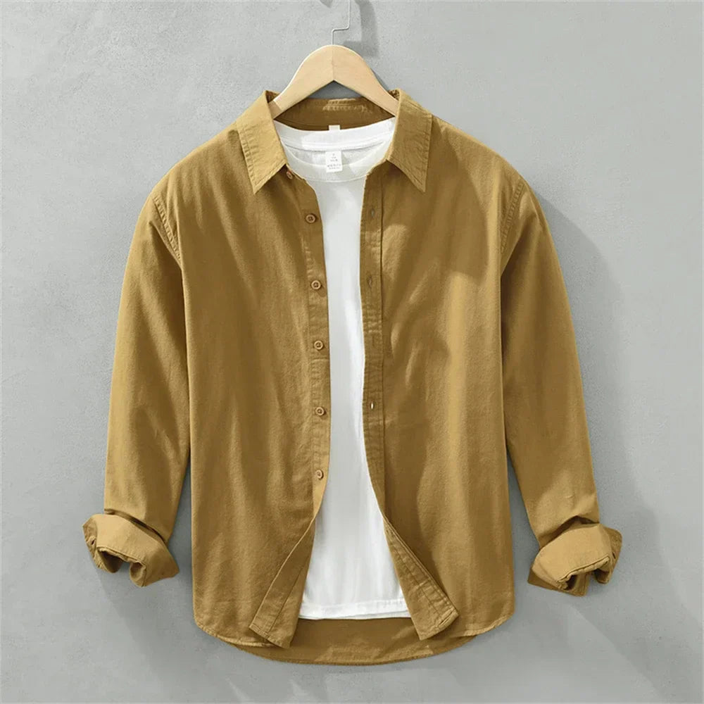 Herren Hemd Knopfleiste Leicht Strukturierte Passform