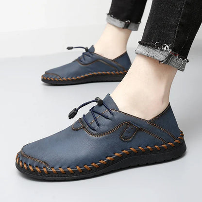 Men's Dress Shoes with Hand-Sewn Frame Construction and Adjustable Lacing