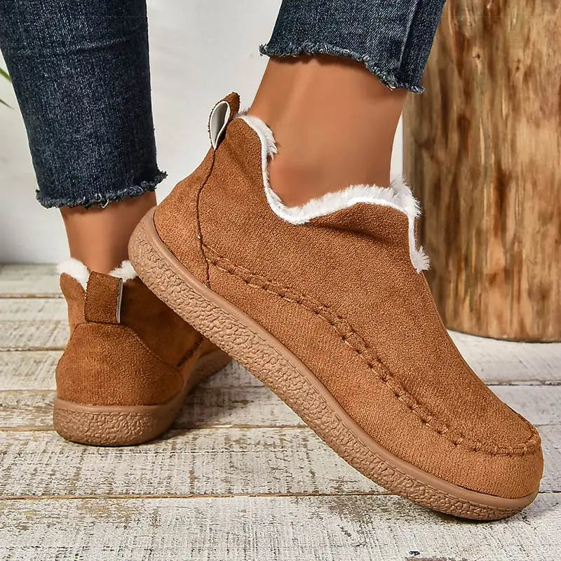 Women's Winter Ankle Boots with Supportive Sole and Slip-Resistant Design