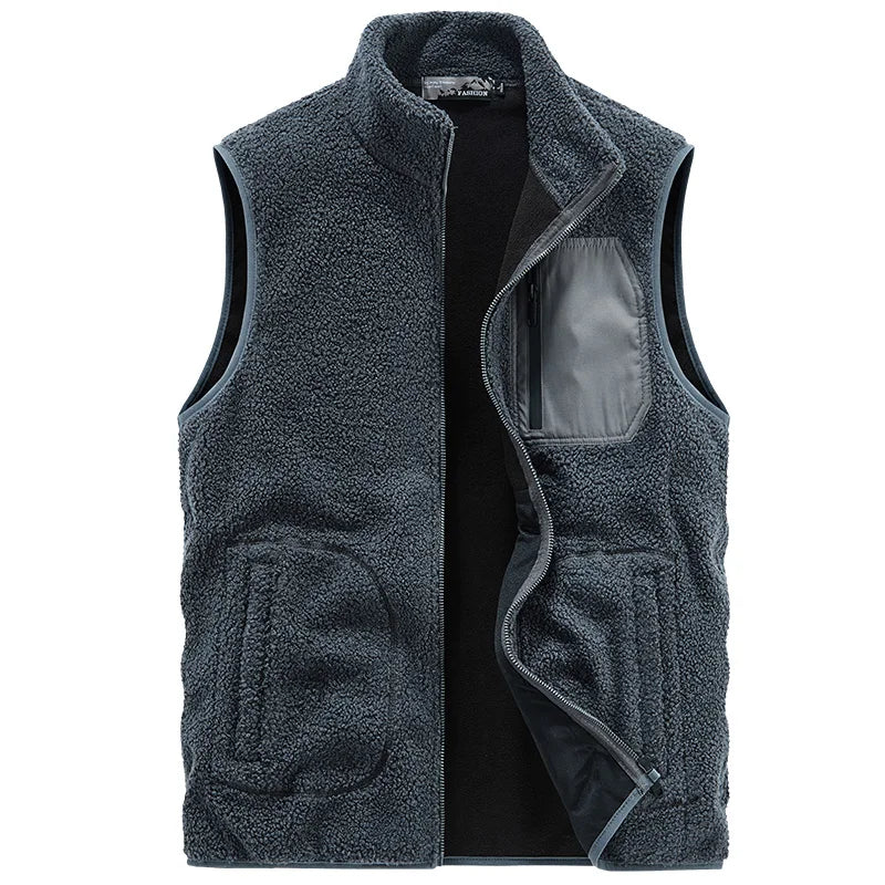 Herren Weste Herbst Texturiertes Utility-Taschen Layering-Design