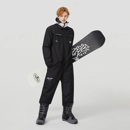 Winter Ski Overall for Men and Women Waterproof Snowboard Suit with Hood