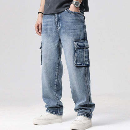 Herren Cargo Jeans aus Denim – Lockerer Schnitt Mehrere Taschen