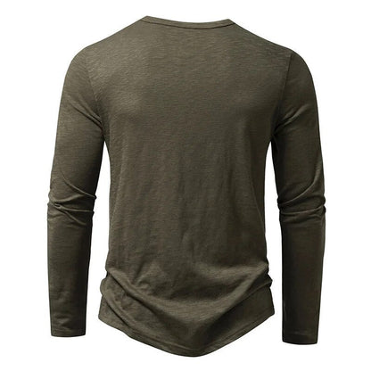 Herren Henley Shirt mit Schmaler Passform und Langarm