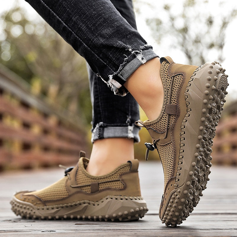 Men's Hiking Sneakers with EVA Midsole, Rubber Sole, Reinforced Toe, and Padded Collar