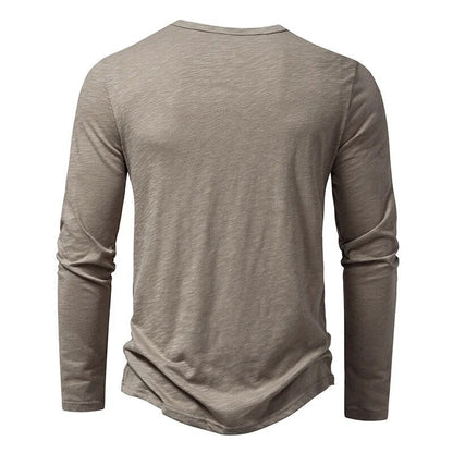 Herren Henley Shirt mit Schmaler Passform und Langarm
