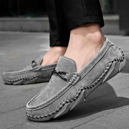 Herren Slipper Slip-On Gebürstete Oberseite Handnaht
