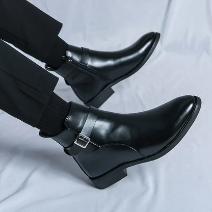 Herren-Chelsea-Boots mit seitlichem Reißverschluss und Gummiaußensohle
