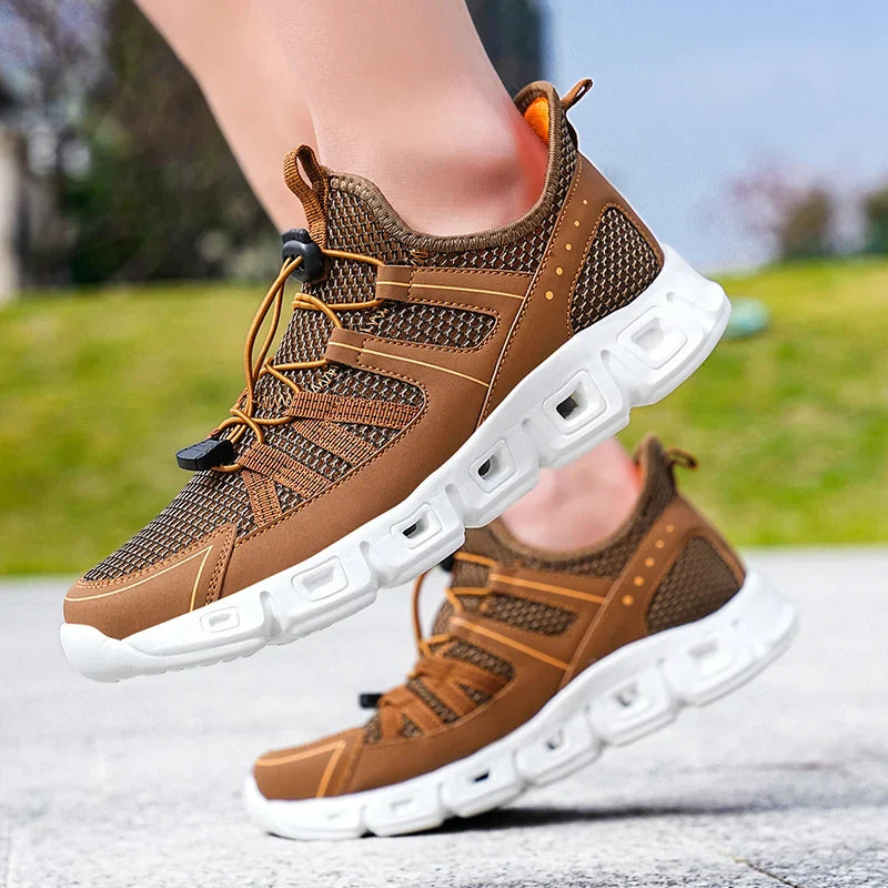 Herren Laufschuhe Mesh Obermaterial Schnell Schnürung Gepolsterte Sohle