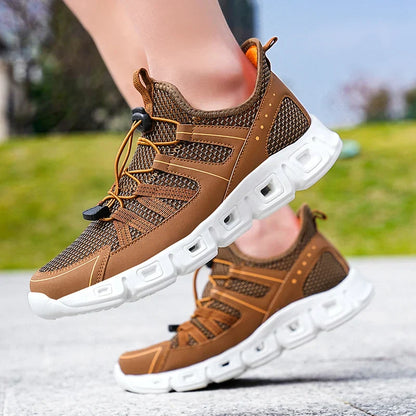 Herren Laufschuhe Mesh Obermaterial Schnell Schnürung Gepolsterte Sohle