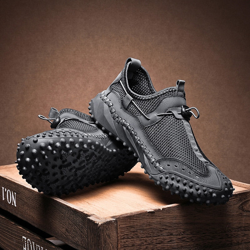 Men's Hiking Sneakers with EVA Midsole, Rubber Sole, Reinforced Toe, and Padded Collar