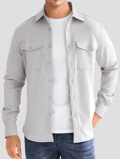 Herren Overshirt Mit Knopfleiste Schlanker Passform Und Klarer Struktur
