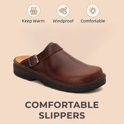 Brauner Lederschuh, winddicht, warmhaltend, bequem; ideal für den Winter. Hochwertige Materialien, rutschfeste Sohle, ergonomisches Design.