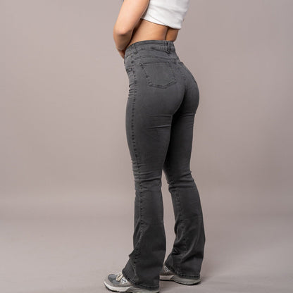 Women's High Waist Flared Jeans Stretch Denim