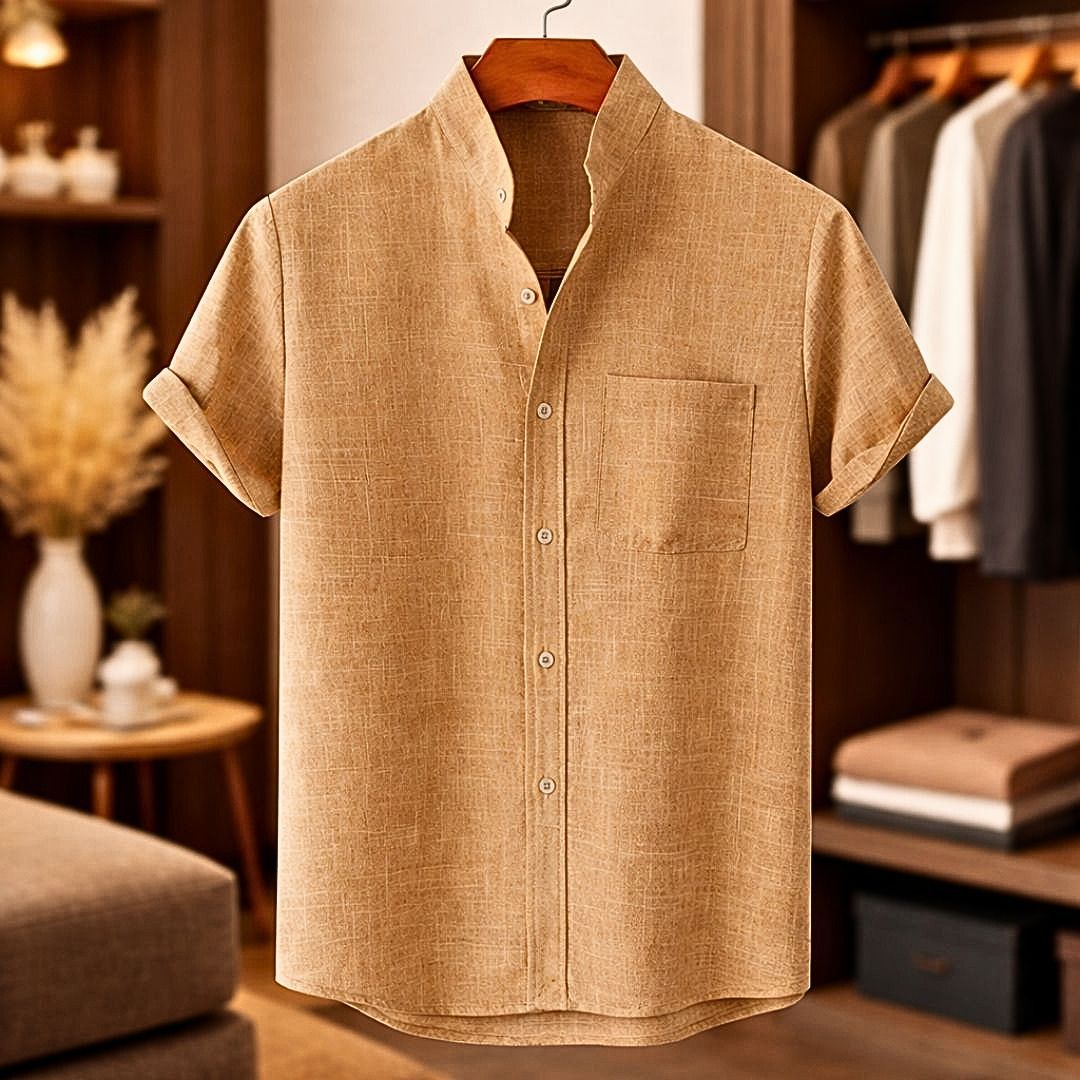 Herren Kurzarm Hemd mit Knopfleiste – Relaxed Fit Sommer