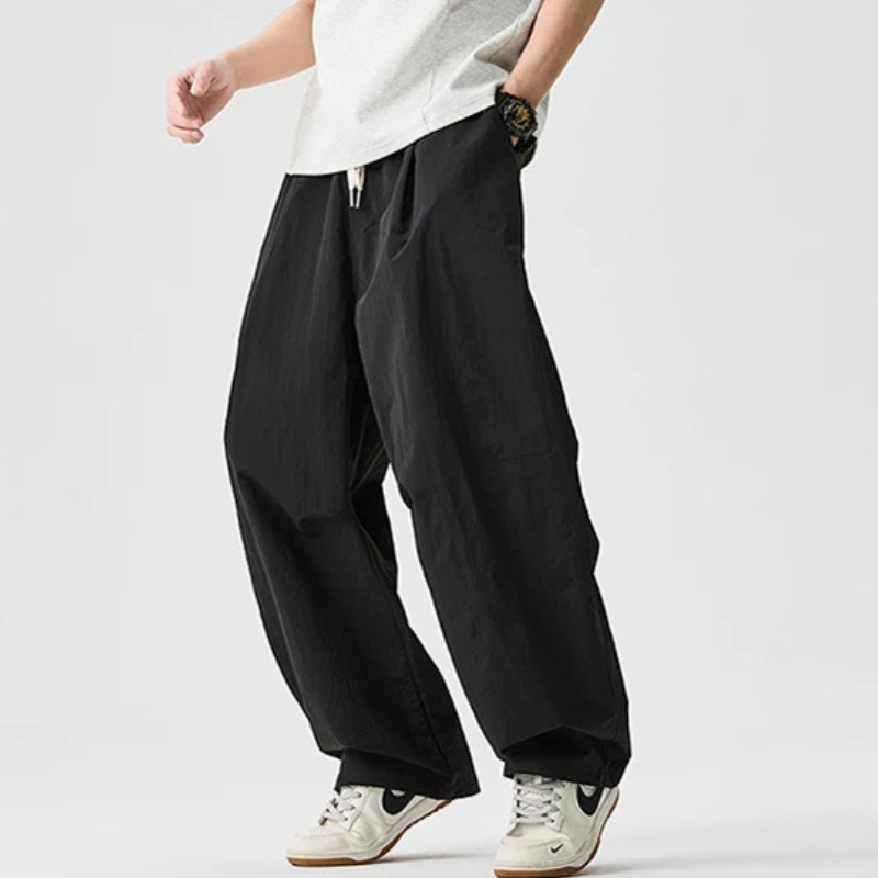 Herren Caprihose mit Allover-Print – Lockerer Schnitt Kordelzugbund
